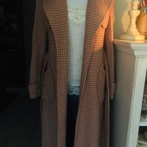 Tracy Reese Brown Houndstooth Coat
